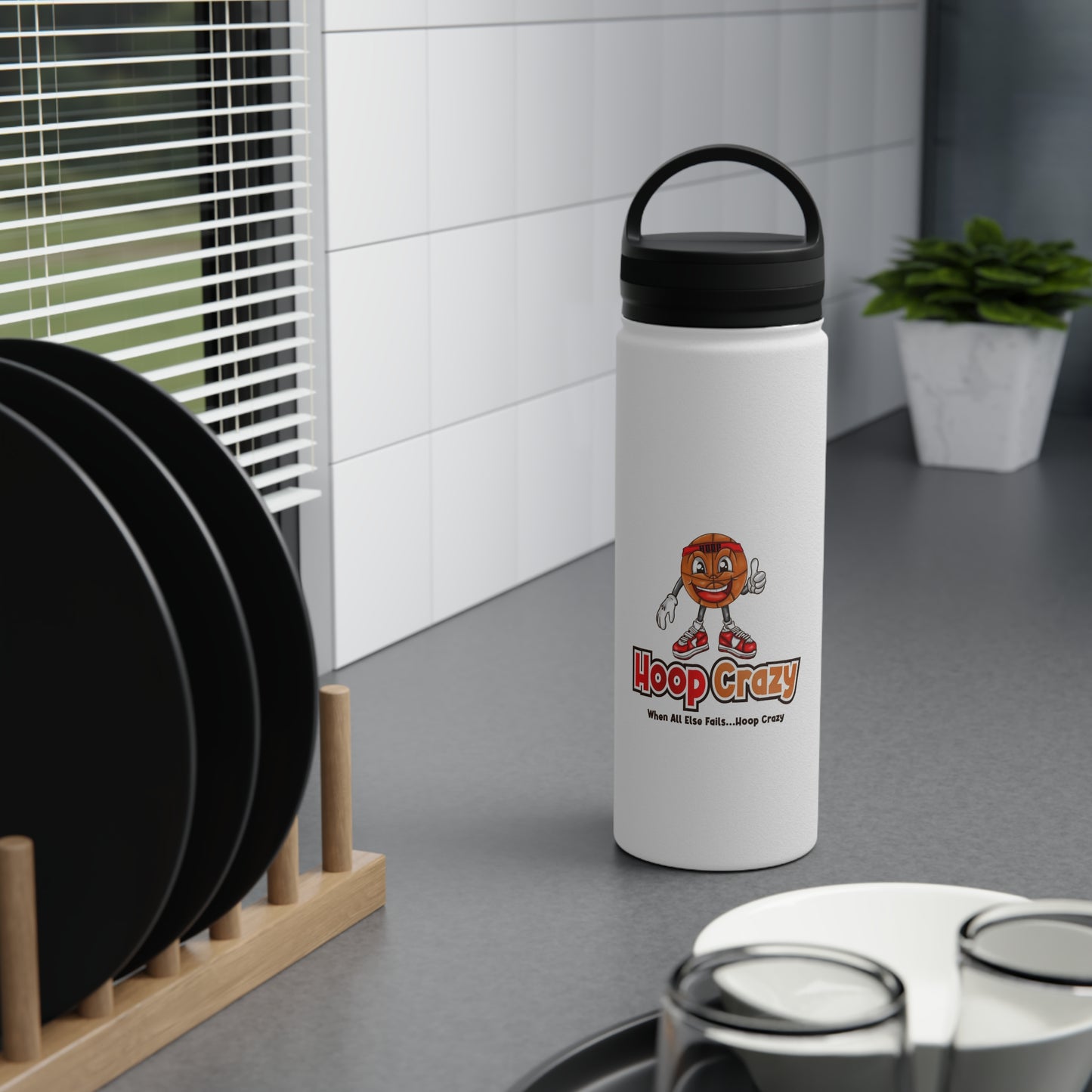 Stainless Steel Water Bottle, Handle Lid